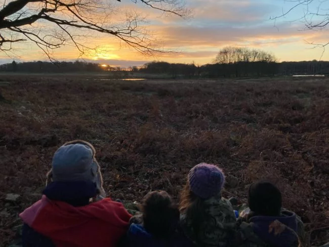 My family enjoying a mental health break in nature