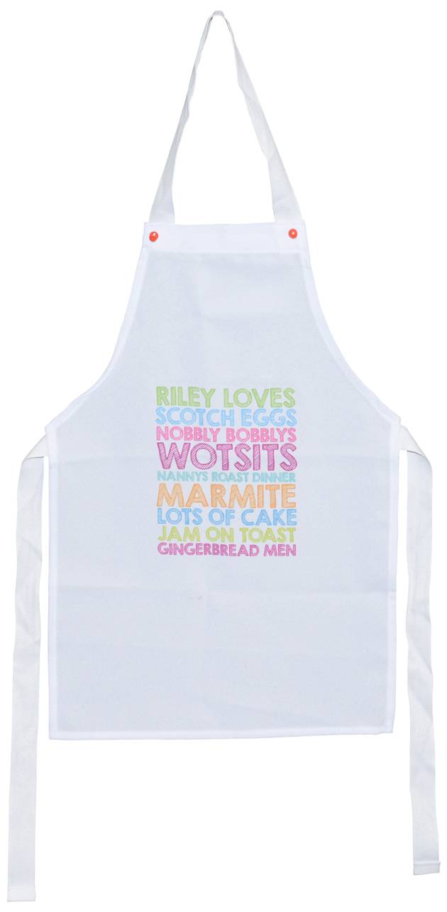 A fun personalised apron for your little chef