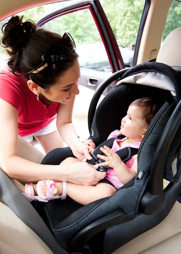 Baby in a rear facing car seat