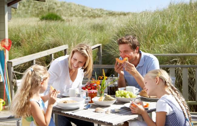 Mealtimes - especially on holiday - can be a great time to bond with your kids.