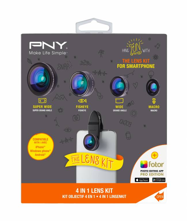 The PNY Accessory Kit 4-in-1 Clip and Lens.