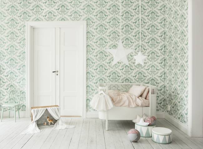 Green is a popular gender-neutral colour for nurseries | Image: Photowall