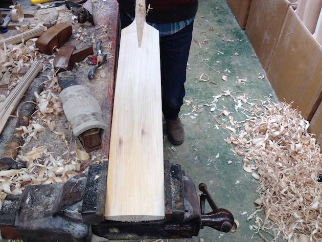 A bespoke cricket bat - naked as the day she was born