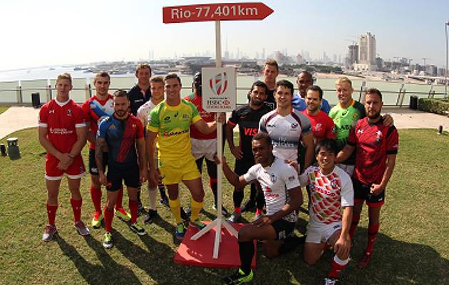 Making a mark: Captains of the countries competing in the HSBC World Rugby Sevens Series strike a pose in Dubai | Image: World Rugby / Martin Seras Lima
